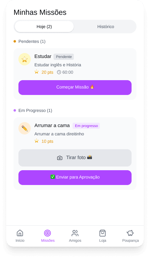 Missões e Aprovação